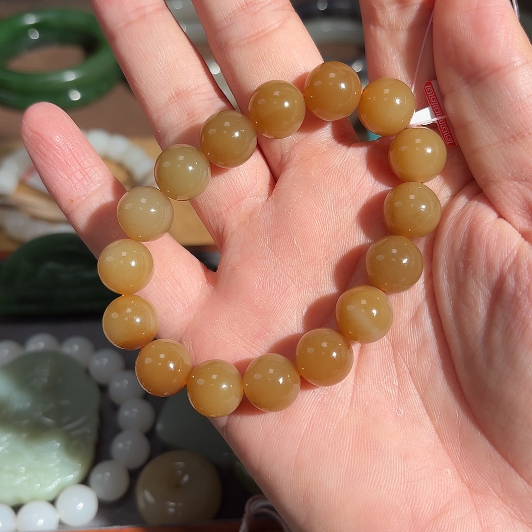 和田玉手串未镶嵌古*扬