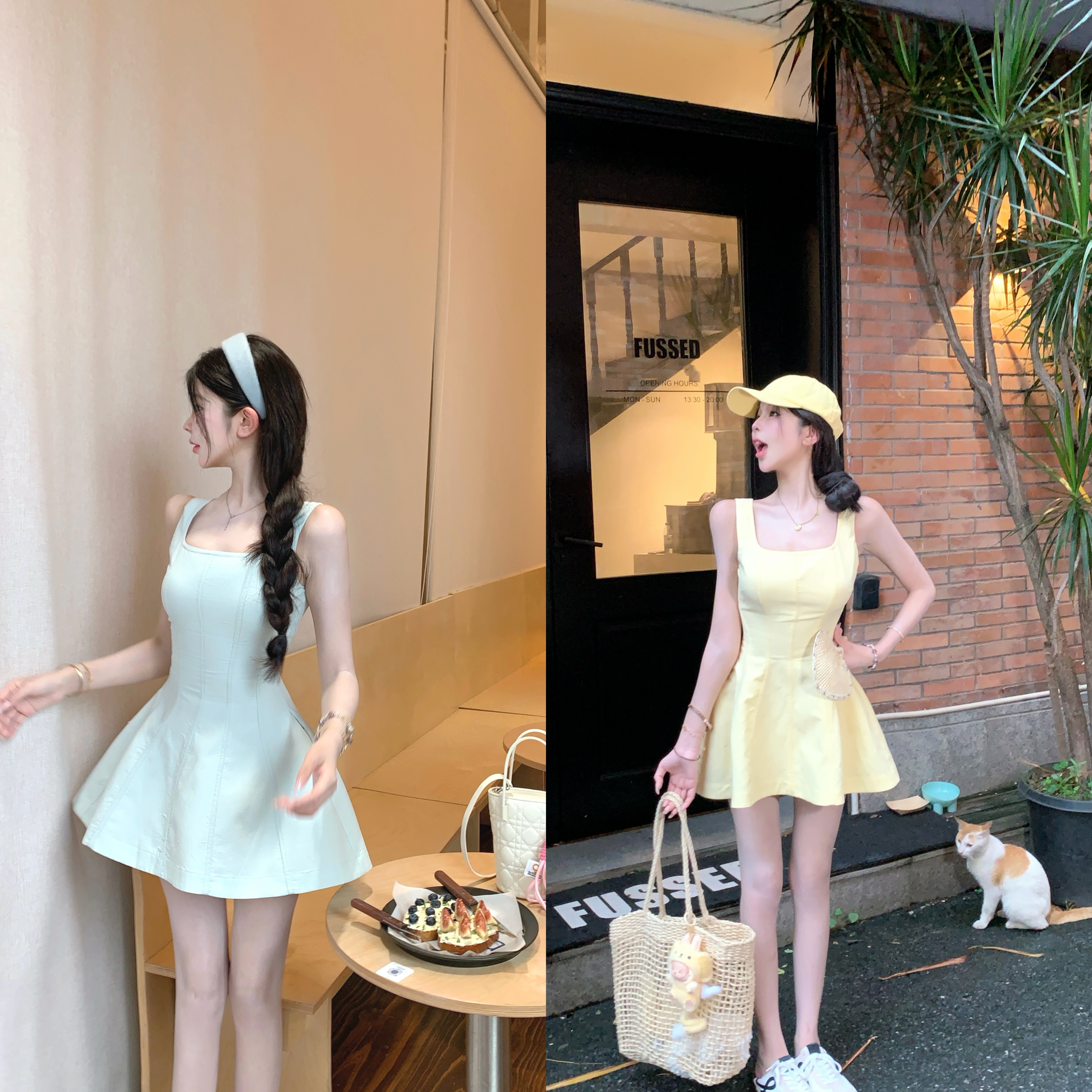 天鹅er 【甜梨日记】气质小个子显瘦法式连衣裙E25Q2070