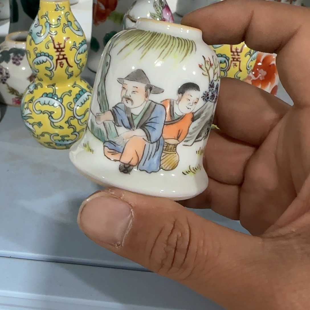 瓷片摆件手绘瓷器全部处理