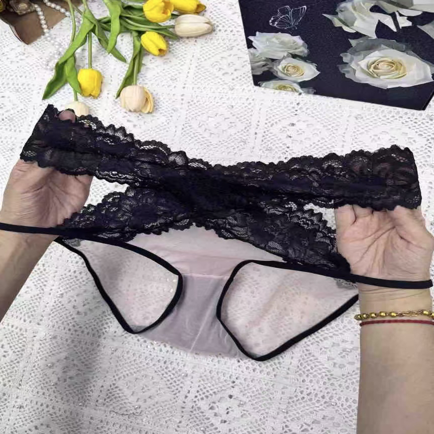 『性感交叉内裤』大码内裤蕾丝交叉