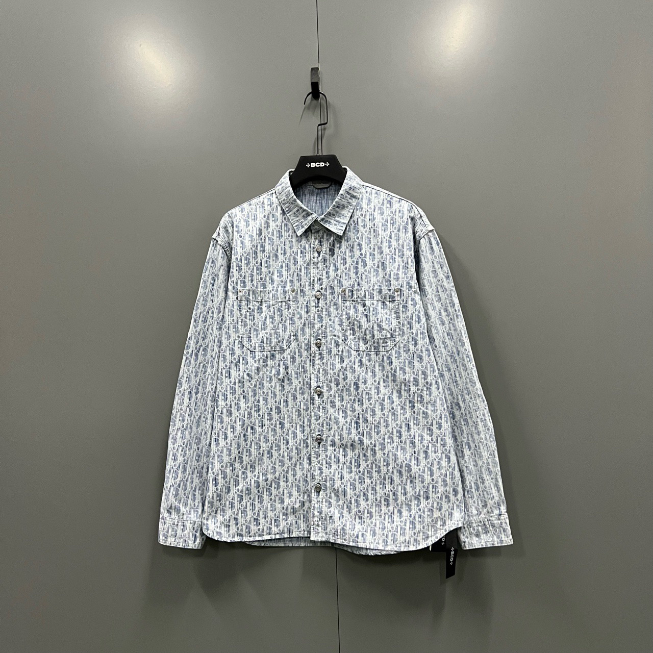 95新 DIOR/迪奥 (ll) 满印老花做旧长袖衬衫 43码/ki304951