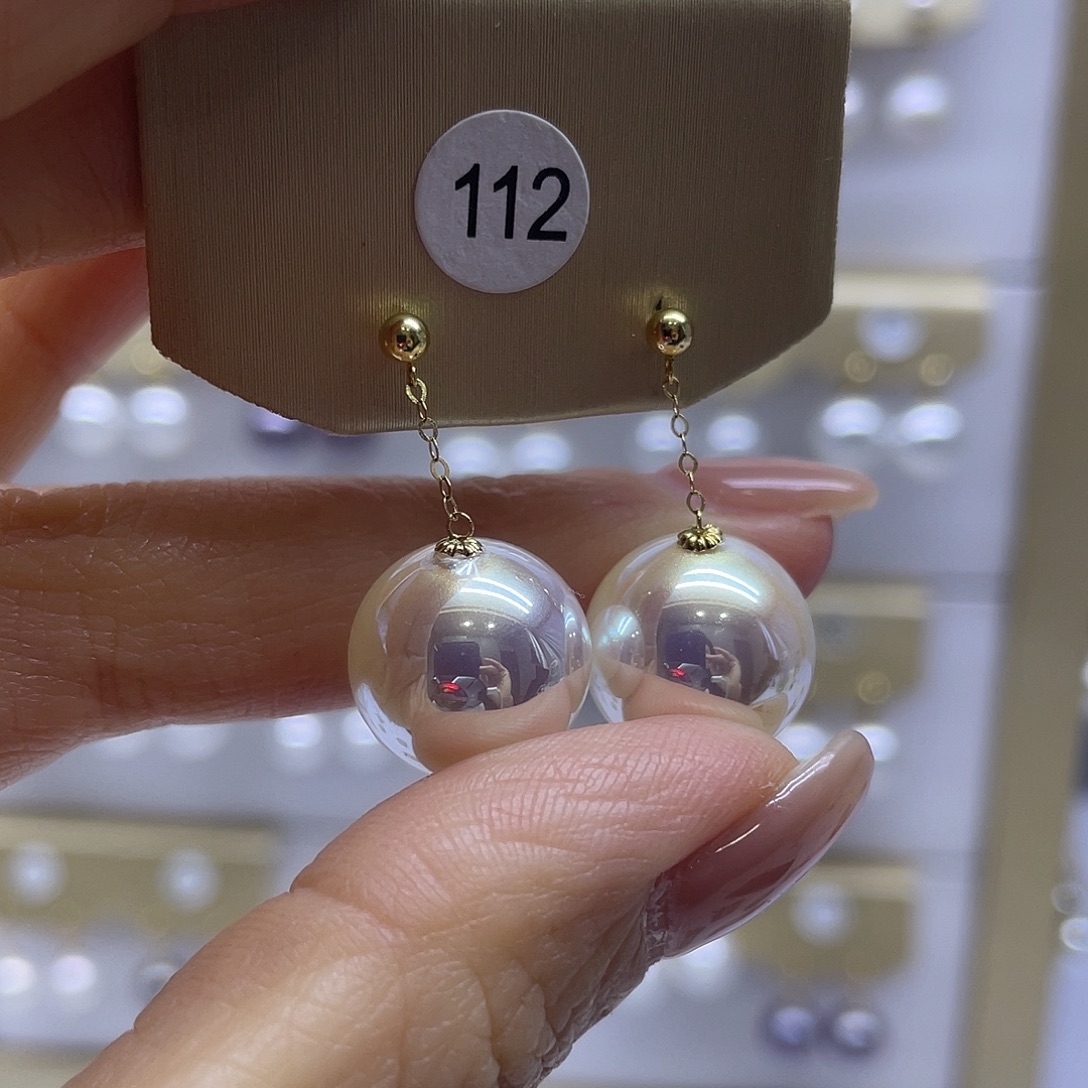 淡水珍珠耳饰18K金镶嵌