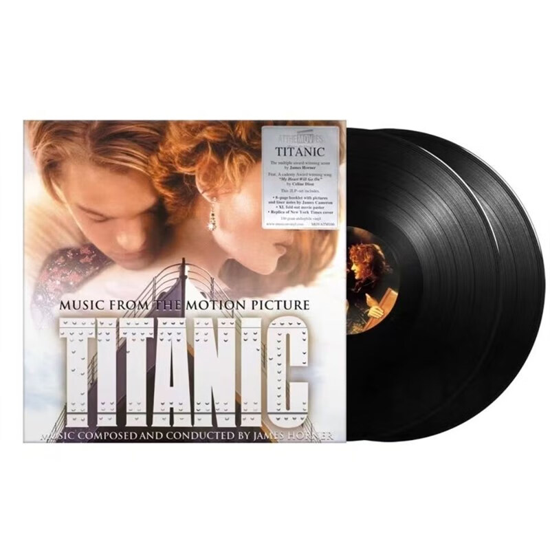 【原装进口】泰坦尼克号TITANIC 电影原声带 2LP黑胶唱片 MOVATZ100