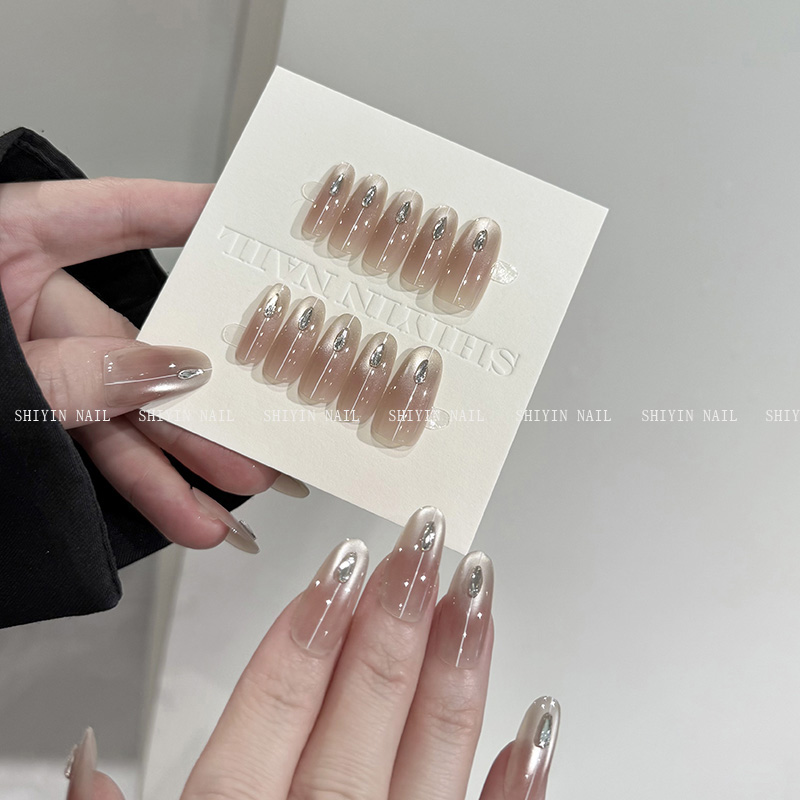 CPY-58 从简轻奢渐变猫眼穿戴甲夏日氛围感可拆卸高级美甲