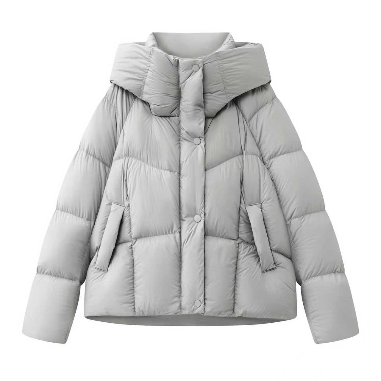 MM商场同款2025冬季新款宽松连帽面包服短款保暖羽绒服外套女4148