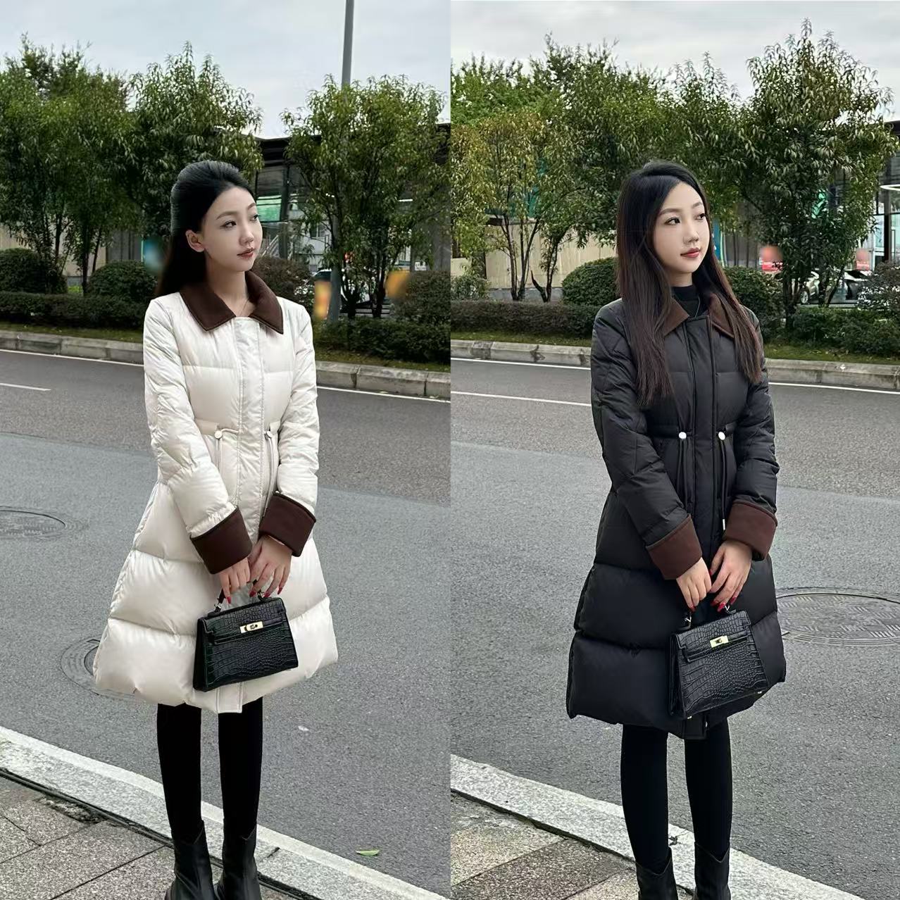 《布拉格之秋5082》琳琳小个子修身型收腰羽绒服韩版冬气质时尚