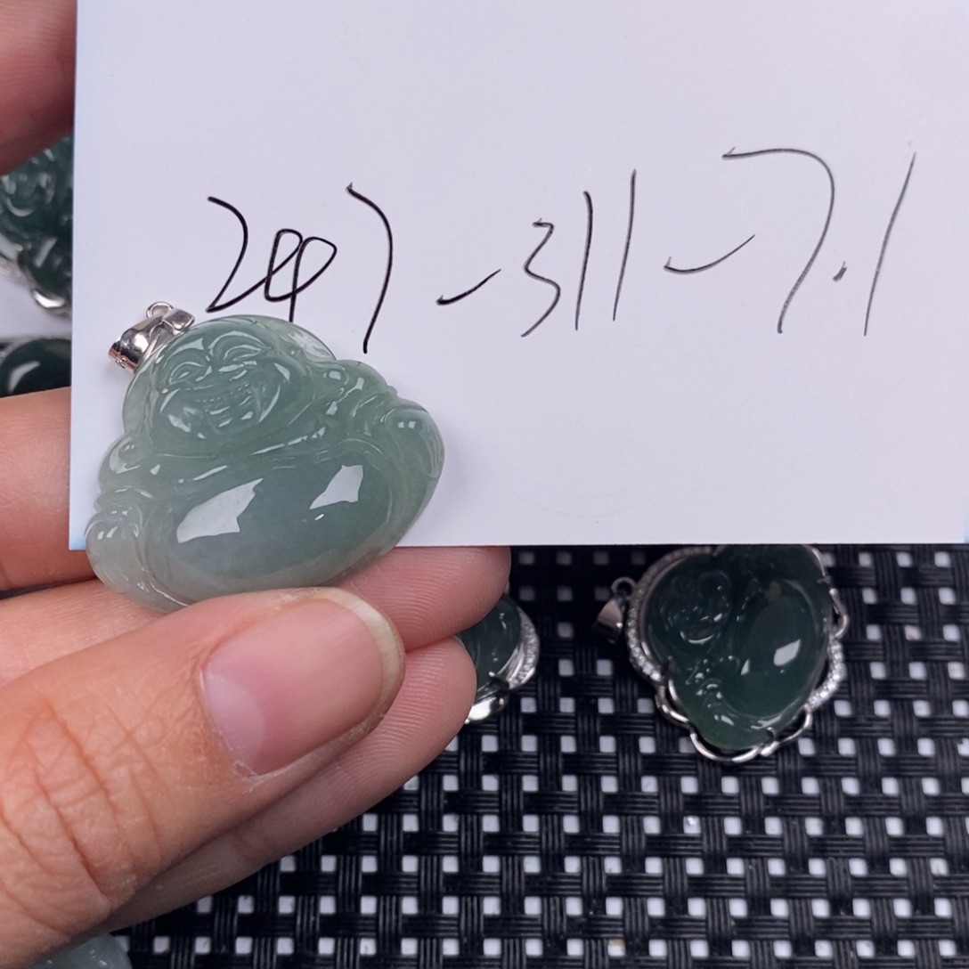 天***城翡翠银S925镶嵌颈饰