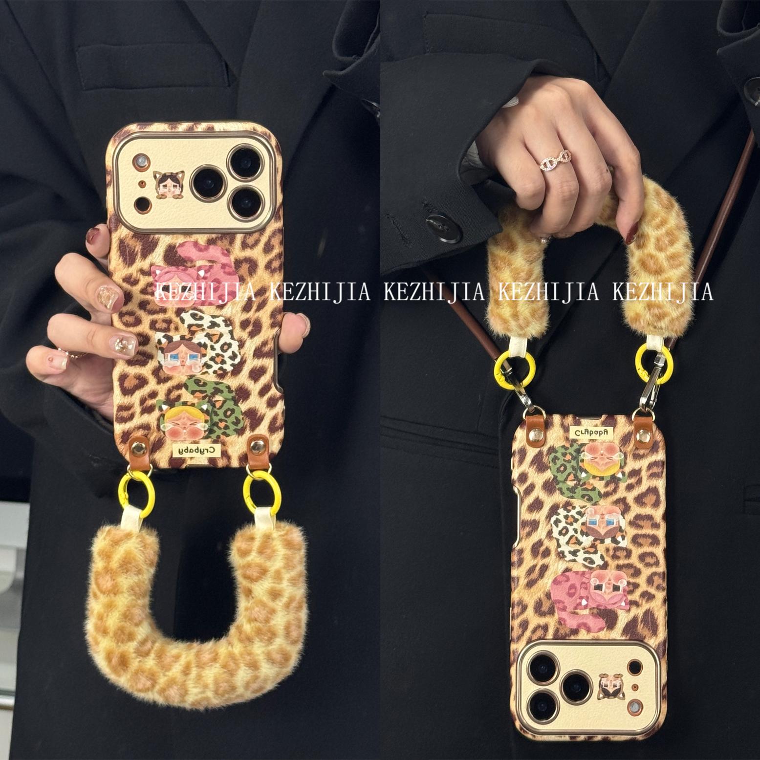 【壳之】个性可爱三只豹纹猫哭娃适用苹果17/16/15/14Promax手机壳