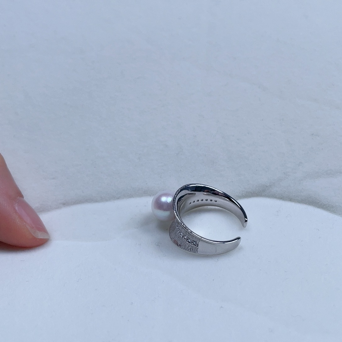海水珍珠戒指银S925镶嵌