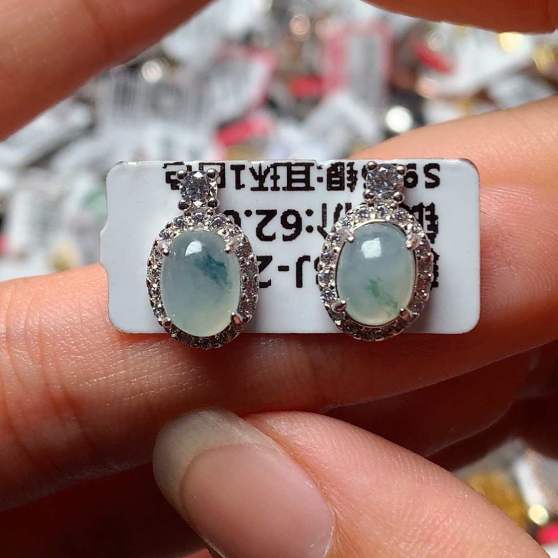 翡翠戒指银S925镶嵌天然翡翠手链