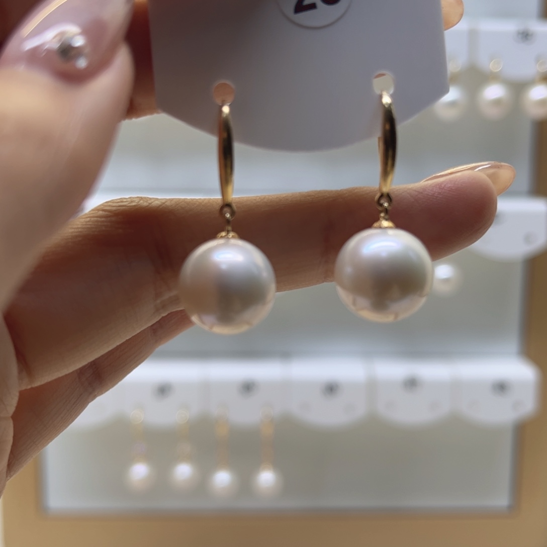 淡水珍珠耳饰银S925镶嵌