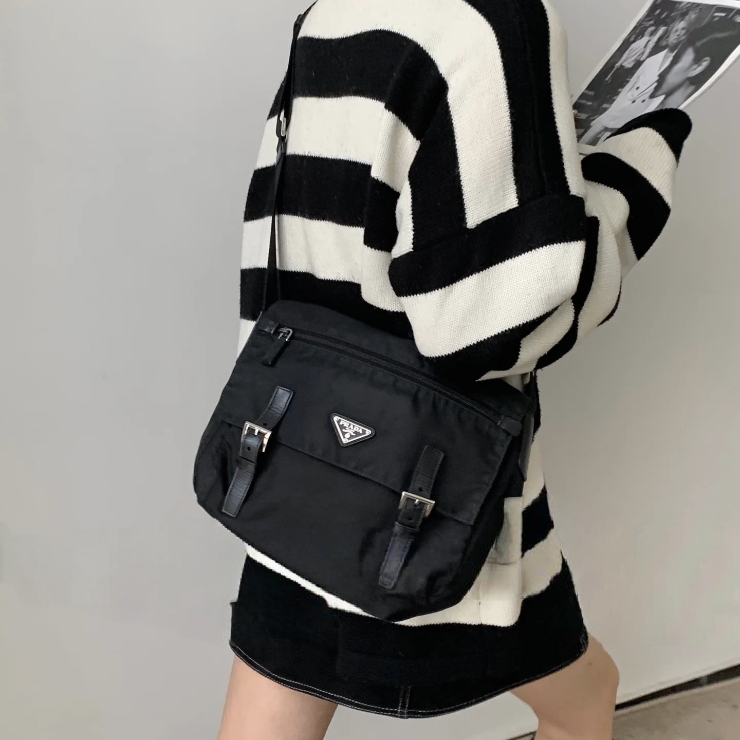 95新 Prada/普拉达 暮野XI/普拉达双眼邮差/15021