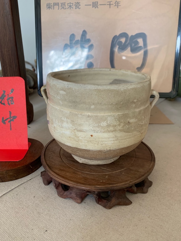 磁州窑白釉双系罐，全品相，有剥釉，尺寸13*11厘米