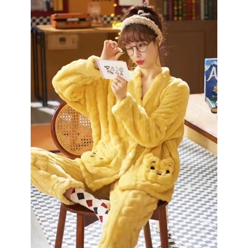 时尚加绒加厚睡衣套装时尚修身显瘦款