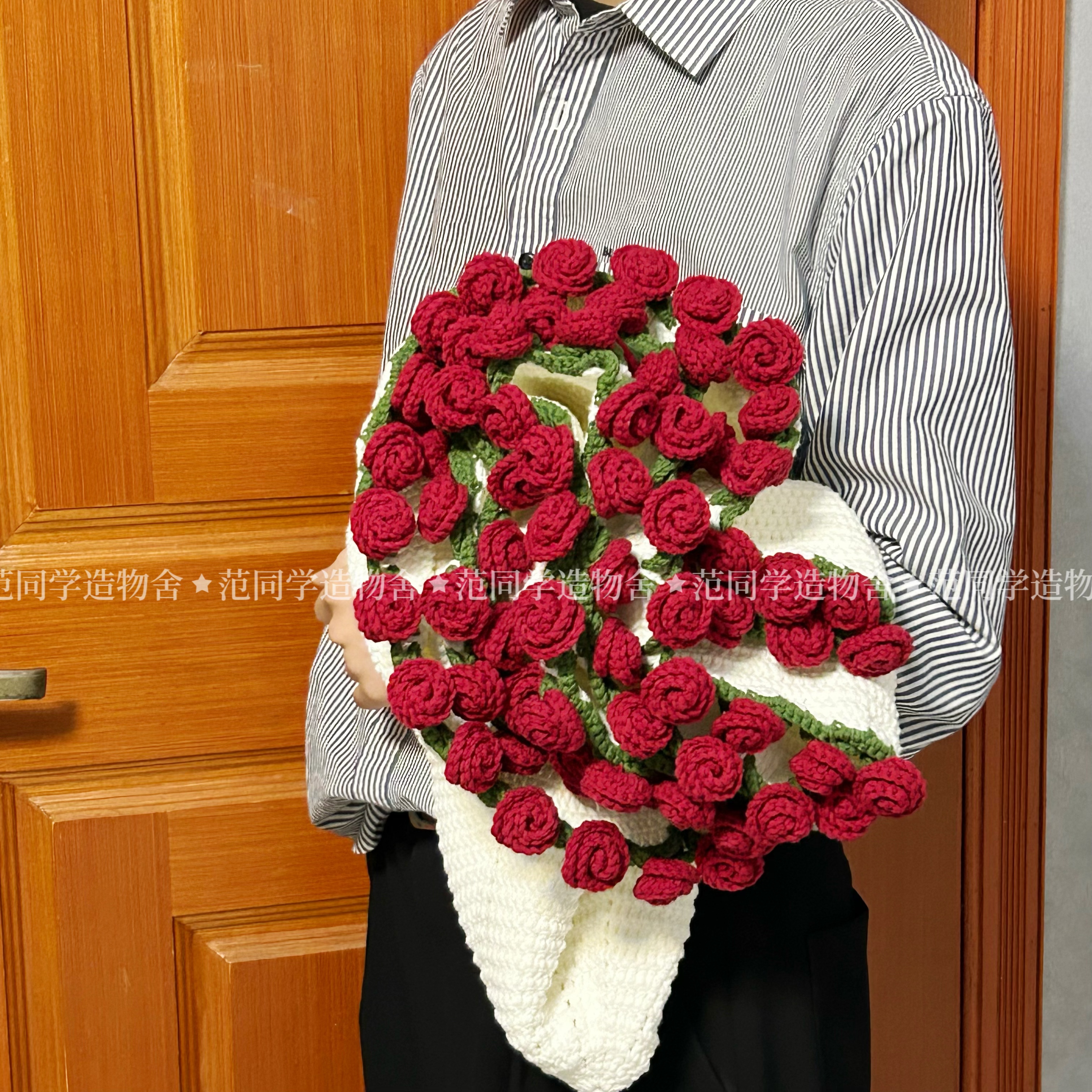 玫瑰花毯子成品纯手工钩织创意毯子结婚礼物