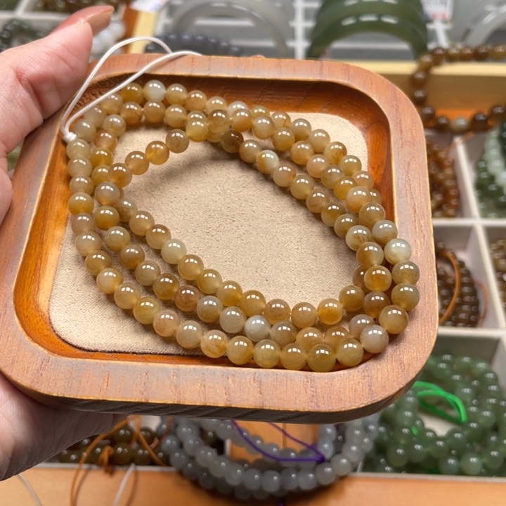 和田玉珠串6mm未镶嵌