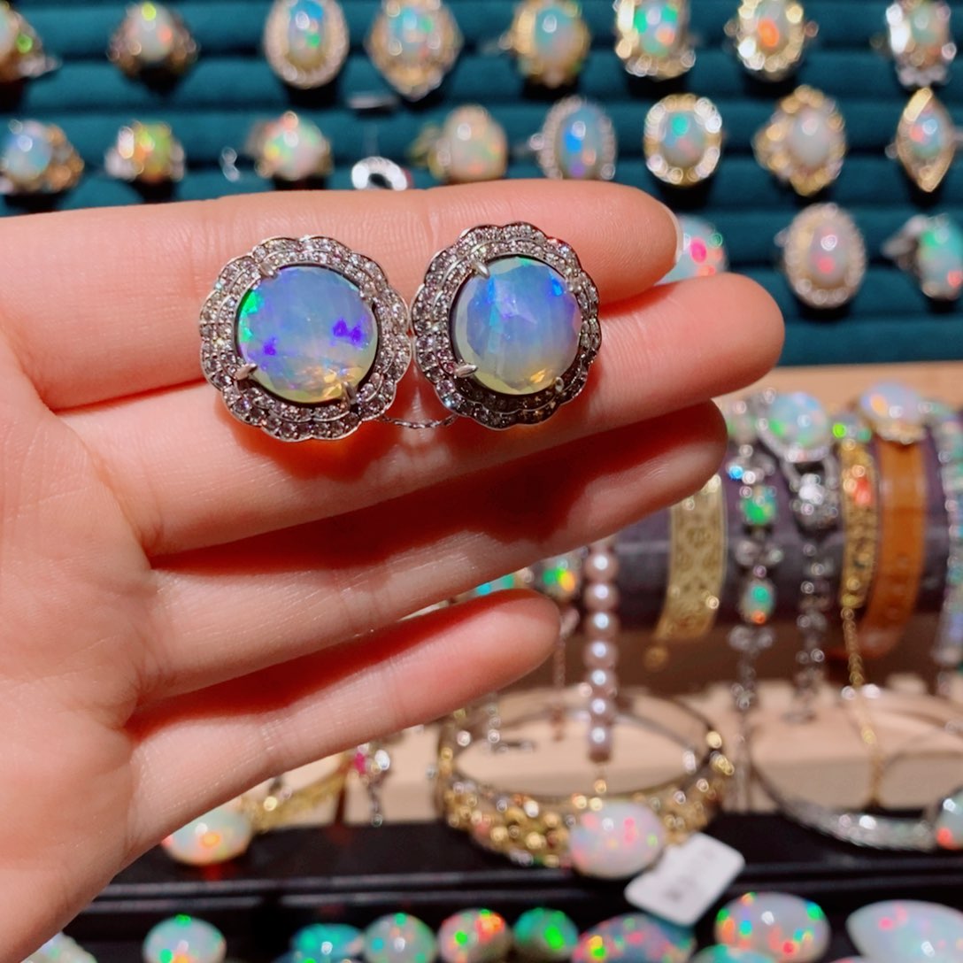 欧泊欧泊耳饰银S925镶嵌