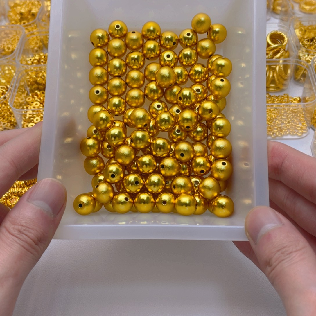 锆石铜合金高货古法珠12mm10颗