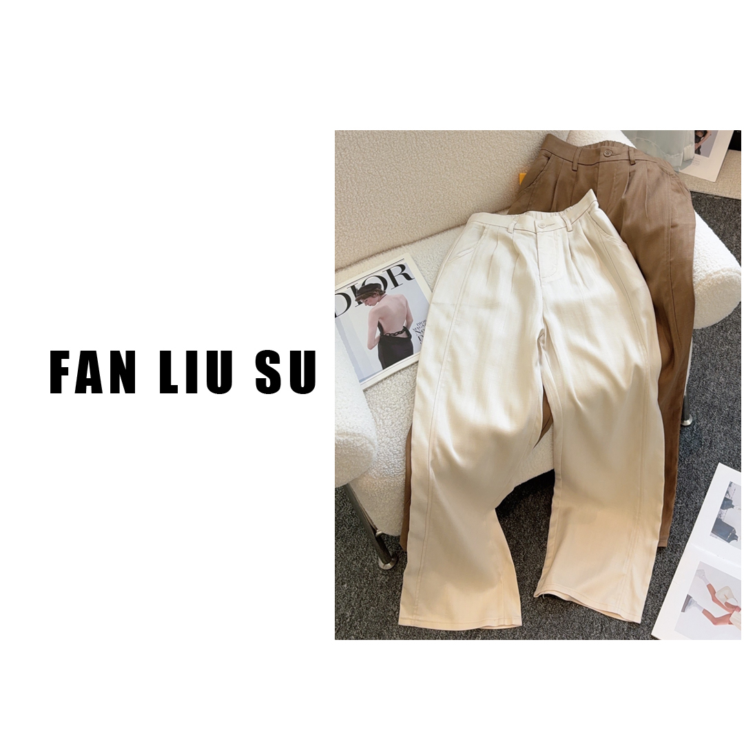 天丝亚麻休闲裤垂感直筒裤拖地长裤2025新款女士夏季