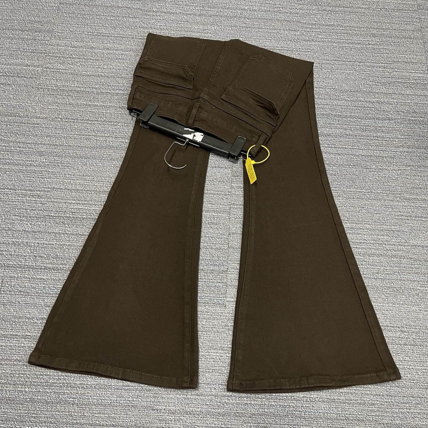 #A19-H265 加绒-植绒 咖色加长款兜盖口袋女神裤女裤 高弹