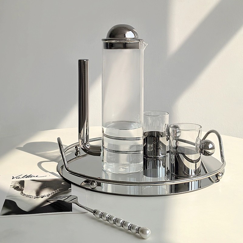 态生活轻奢风高硼硅冷水壶杯子套装现代简约耐高温长手柄玻璃茶壶