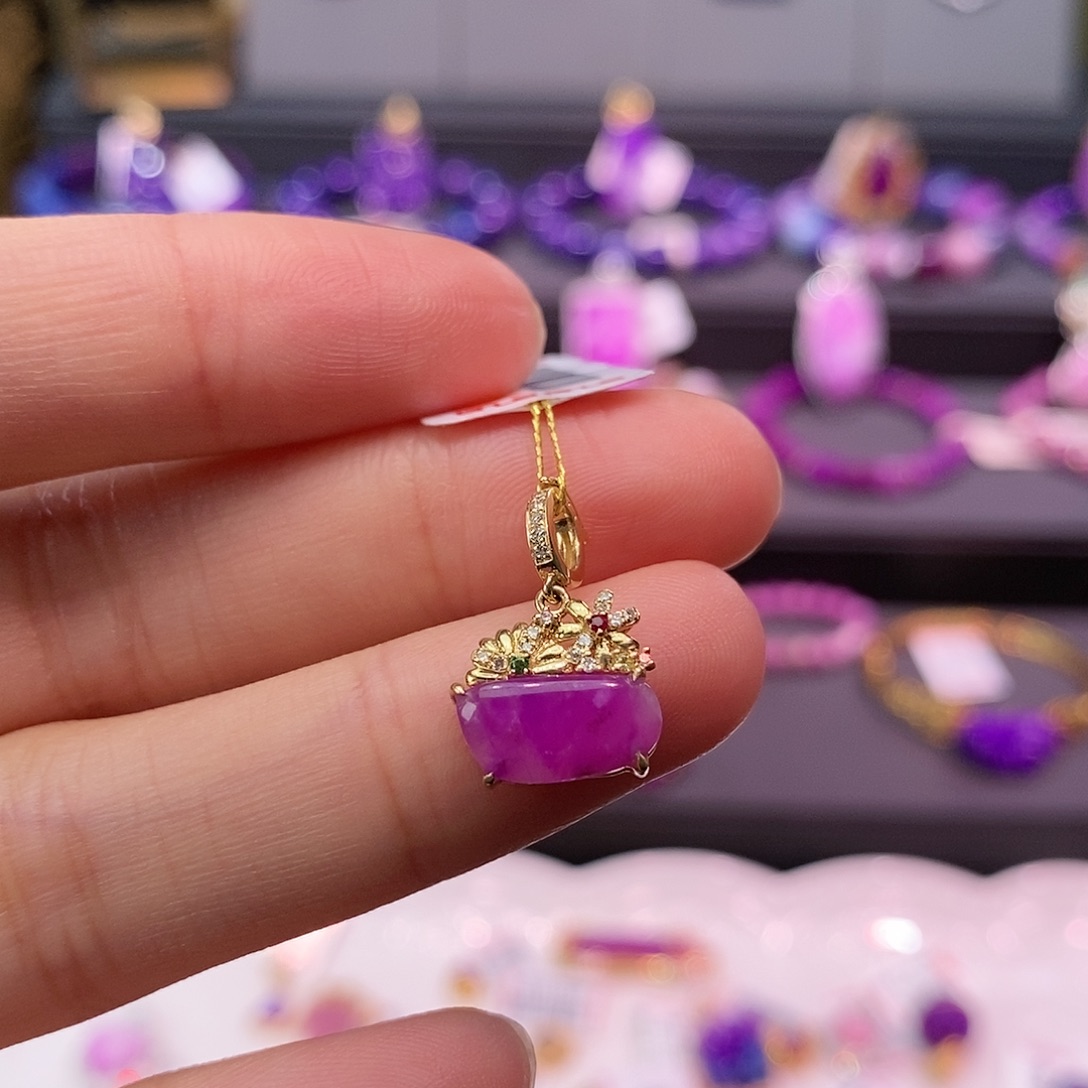 苏纪石（舒俱来）18K金镶嵌吊坠(不含链)