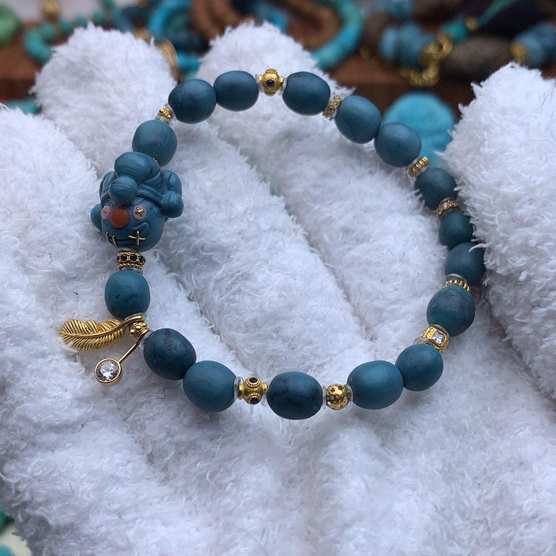 绿松石18K金镶嵌颈饰