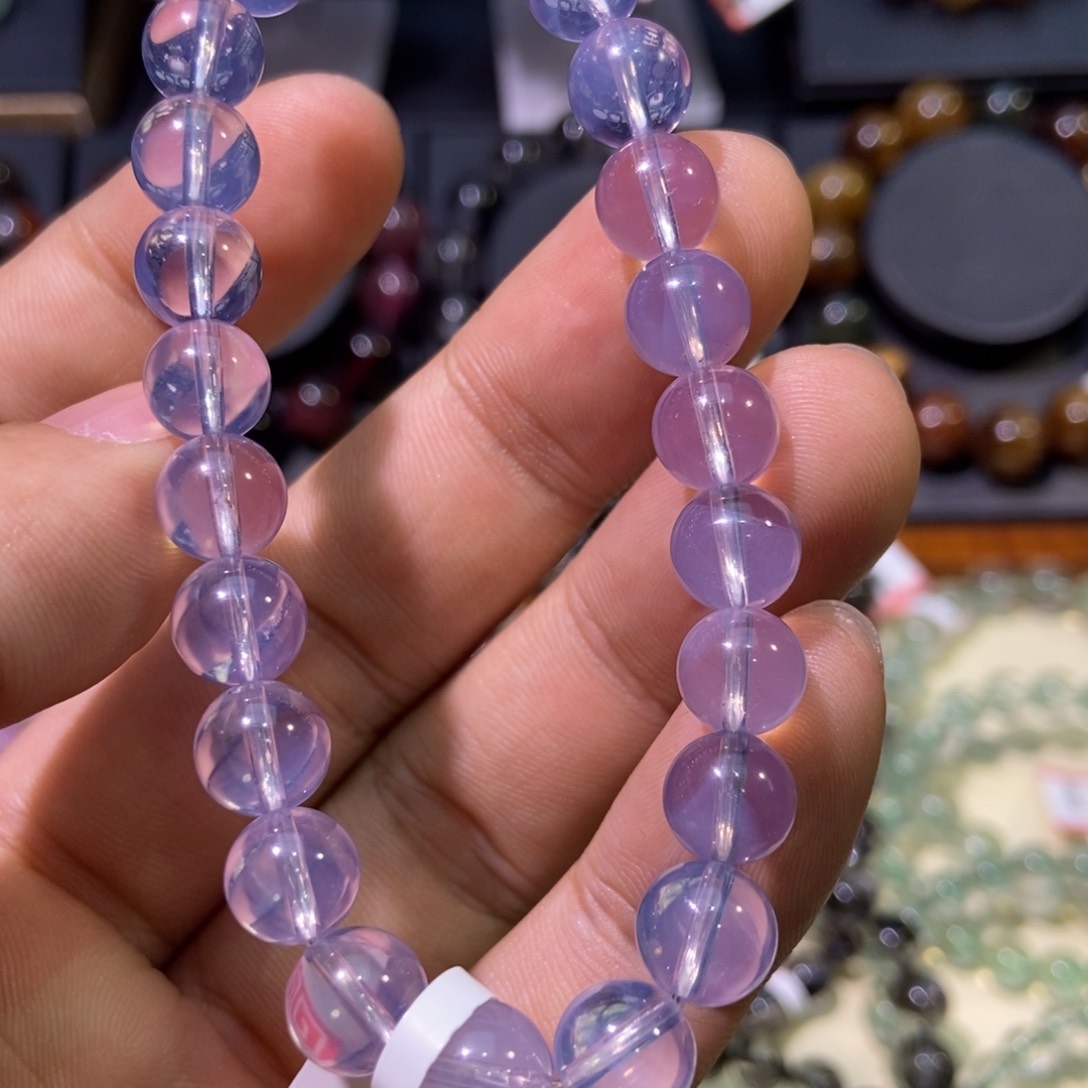 水晶手串未镶嵌紫玉晶