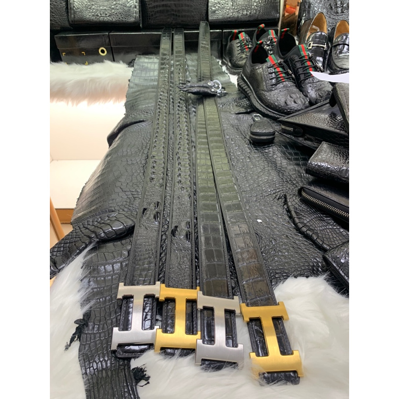 《精品专属》男士高端鳄鱼皮腰带高档时尚商务真皮黑色轻奢男款