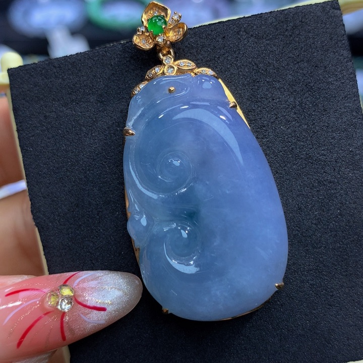 翡翠手链18K金镶嵌翡翠