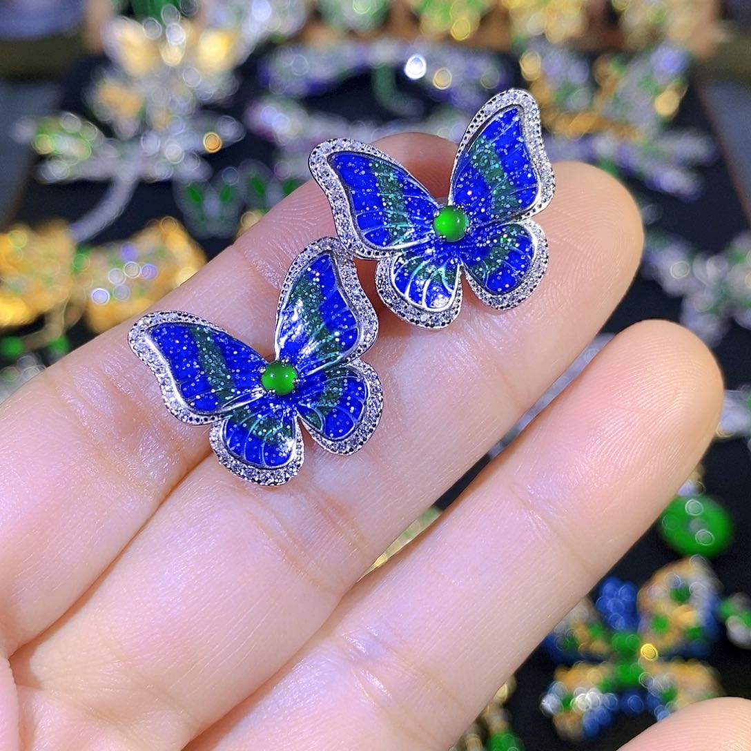 吊坠(不含链)银S925镶嵌翡翠