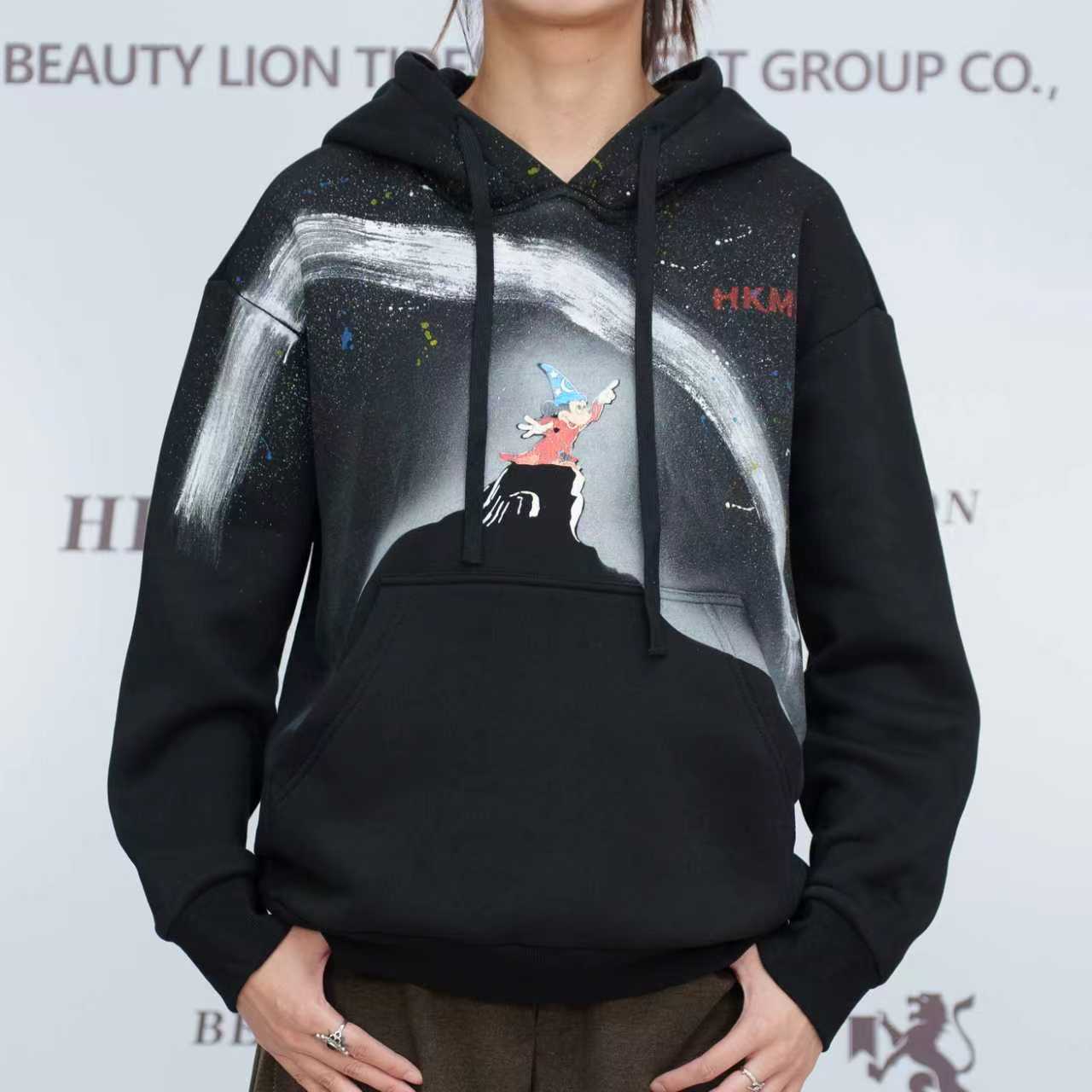 2025H·K美狮潮牌时尚港风设计感百搭宽松加绒厚款定制卫衣