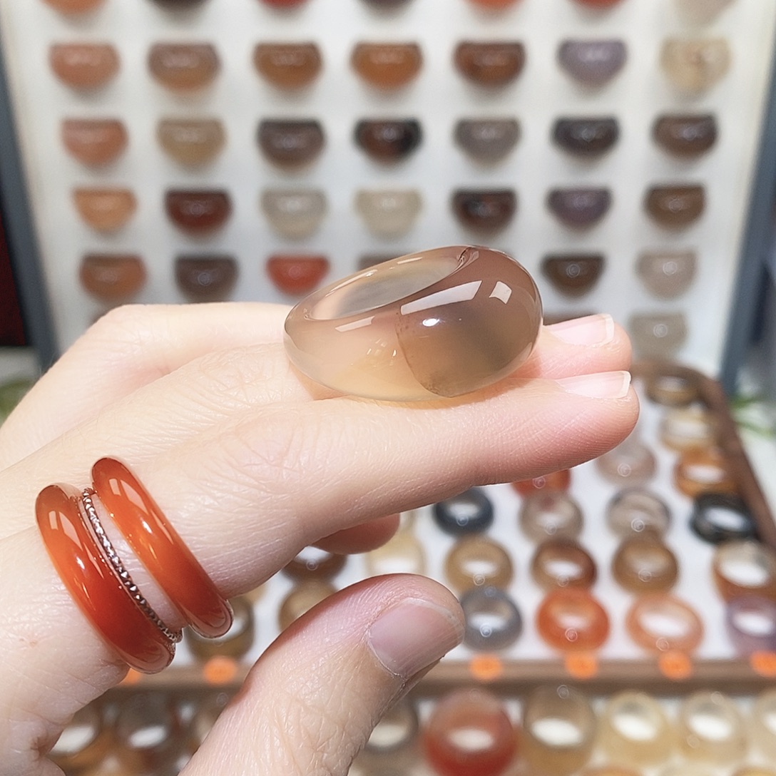 玛瑙/玉髓未镶嵌戒指港19码不退换