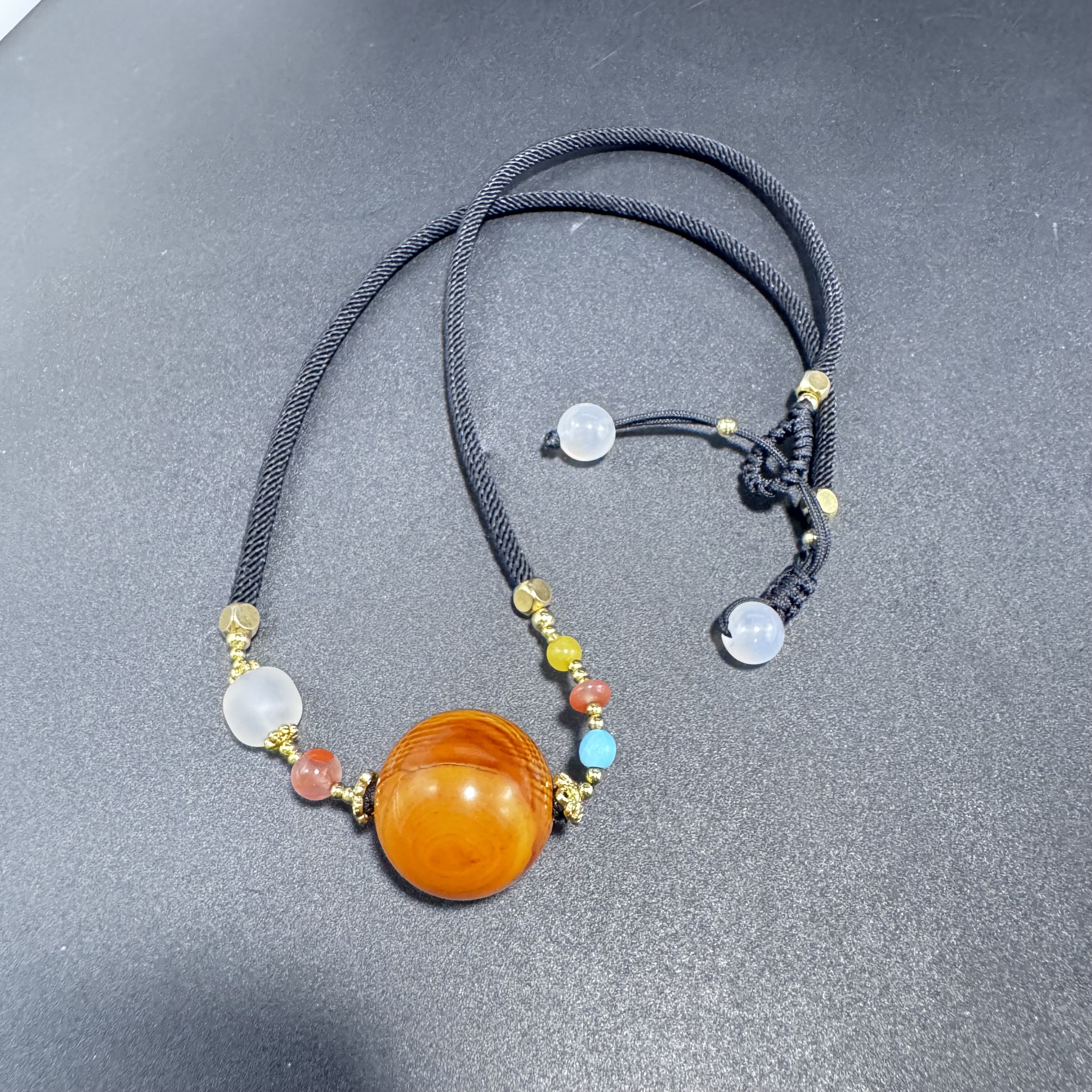 【DIY设计款】DIY0021天然猛犸牙吊坠手链冰咖料精品