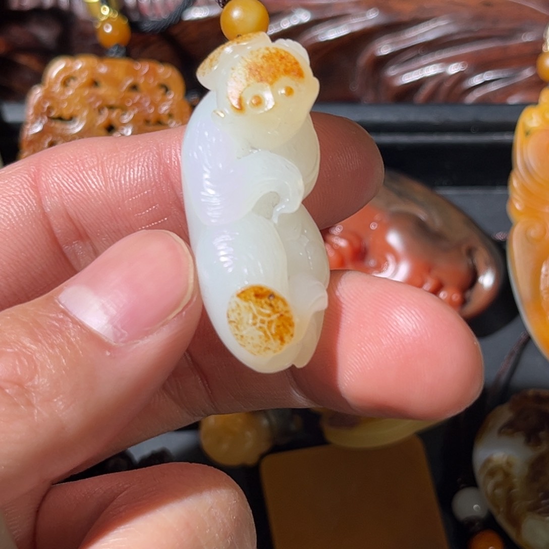 和田玉挂件未镶嵌紫**来