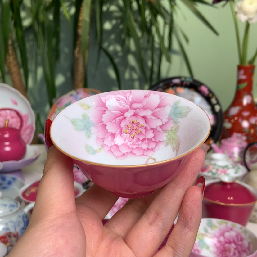 【闪购商品】牡丹内绘手绘普洱杯