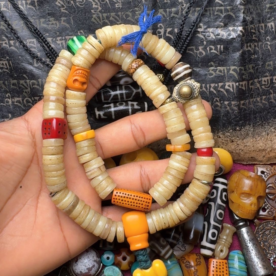 柏香籽/百香籽手串牦牛骨