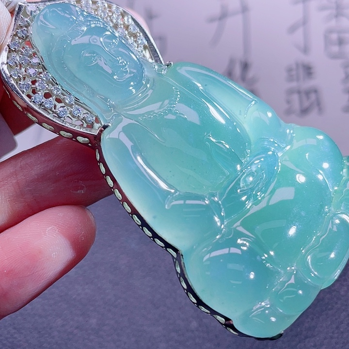 翡翠颈饰银S925镶嵌988888888