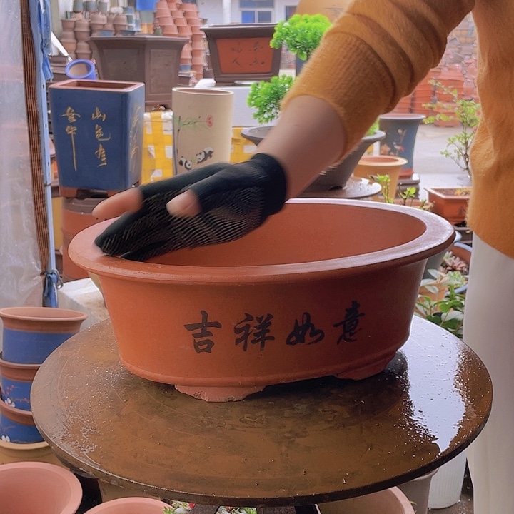 宜兴紫砂红椭圆38