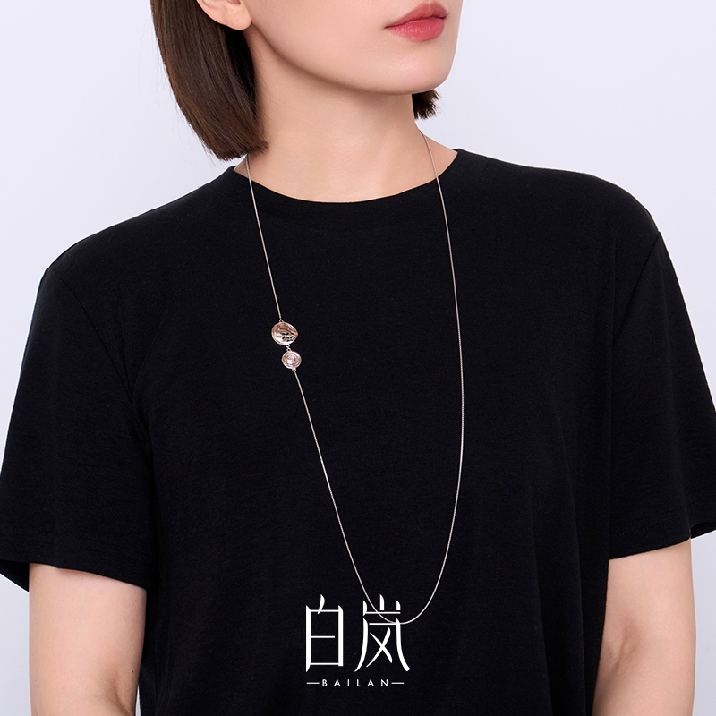 坠链均925银 【7月上新】白岚花影项链长款女精致气质饰品XL5552