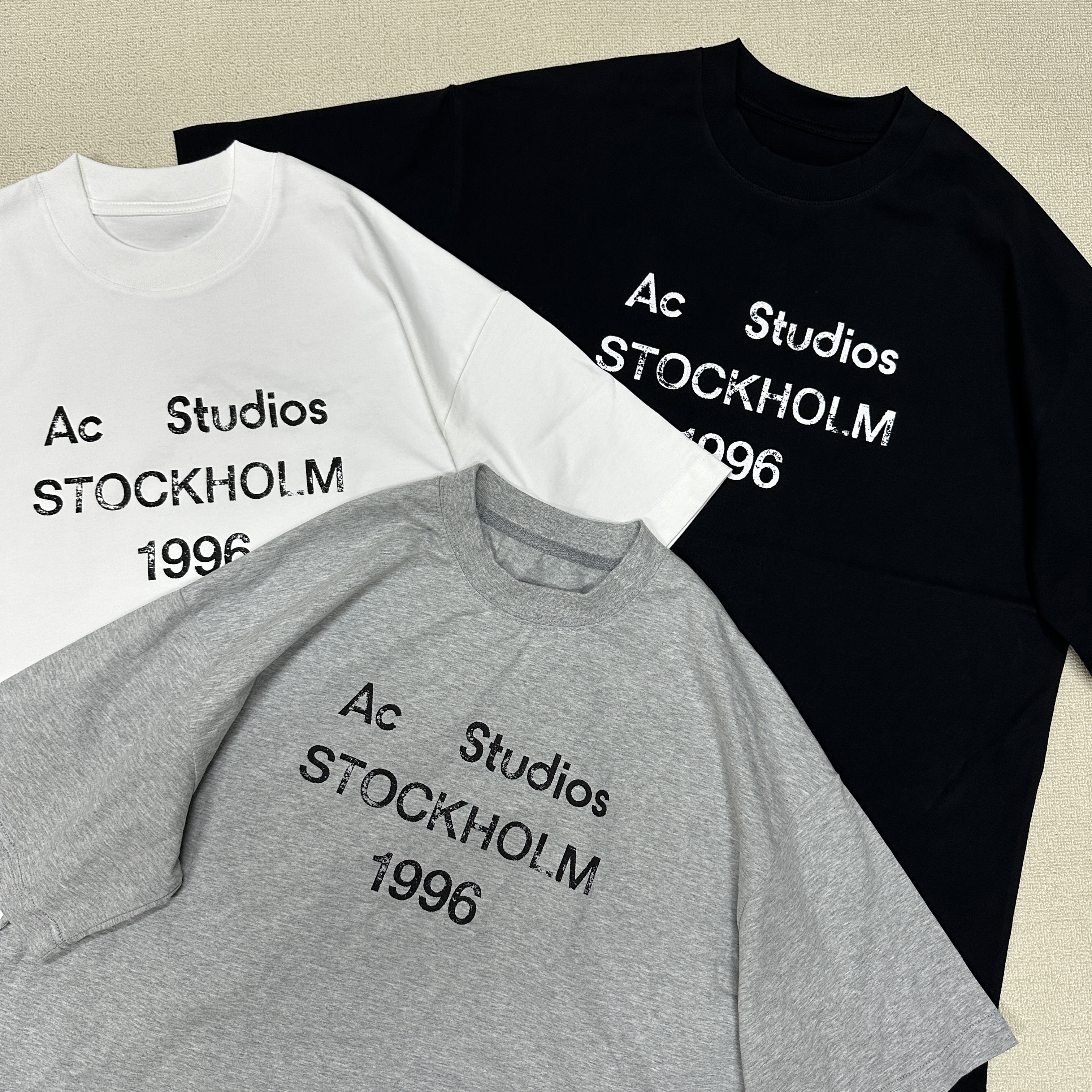 【柒+】新款【AC96字母短袖】男女情侣宽松潮流百搭休闲轻奢T恤