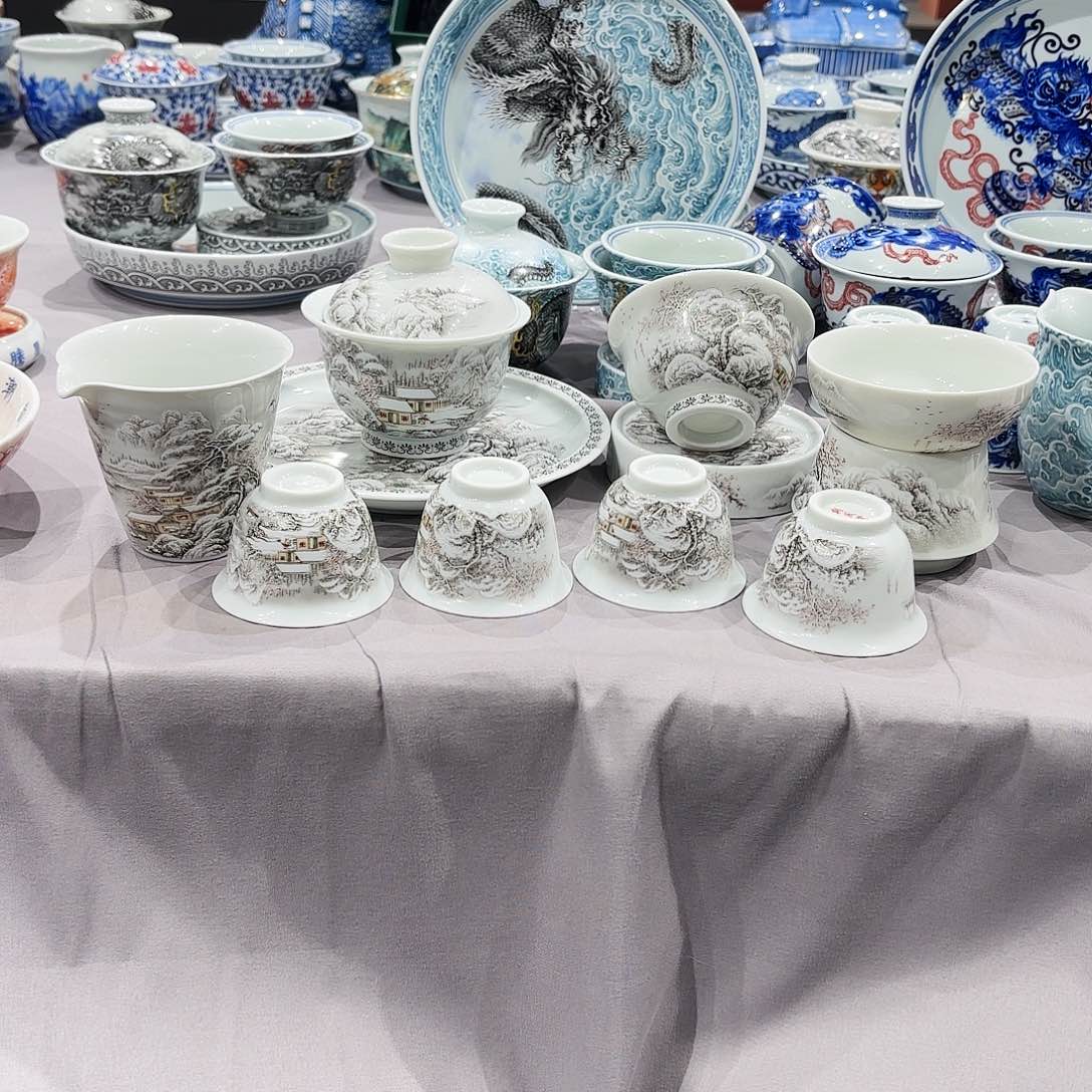 瓷片景德镇瓷器带礼盒10件套