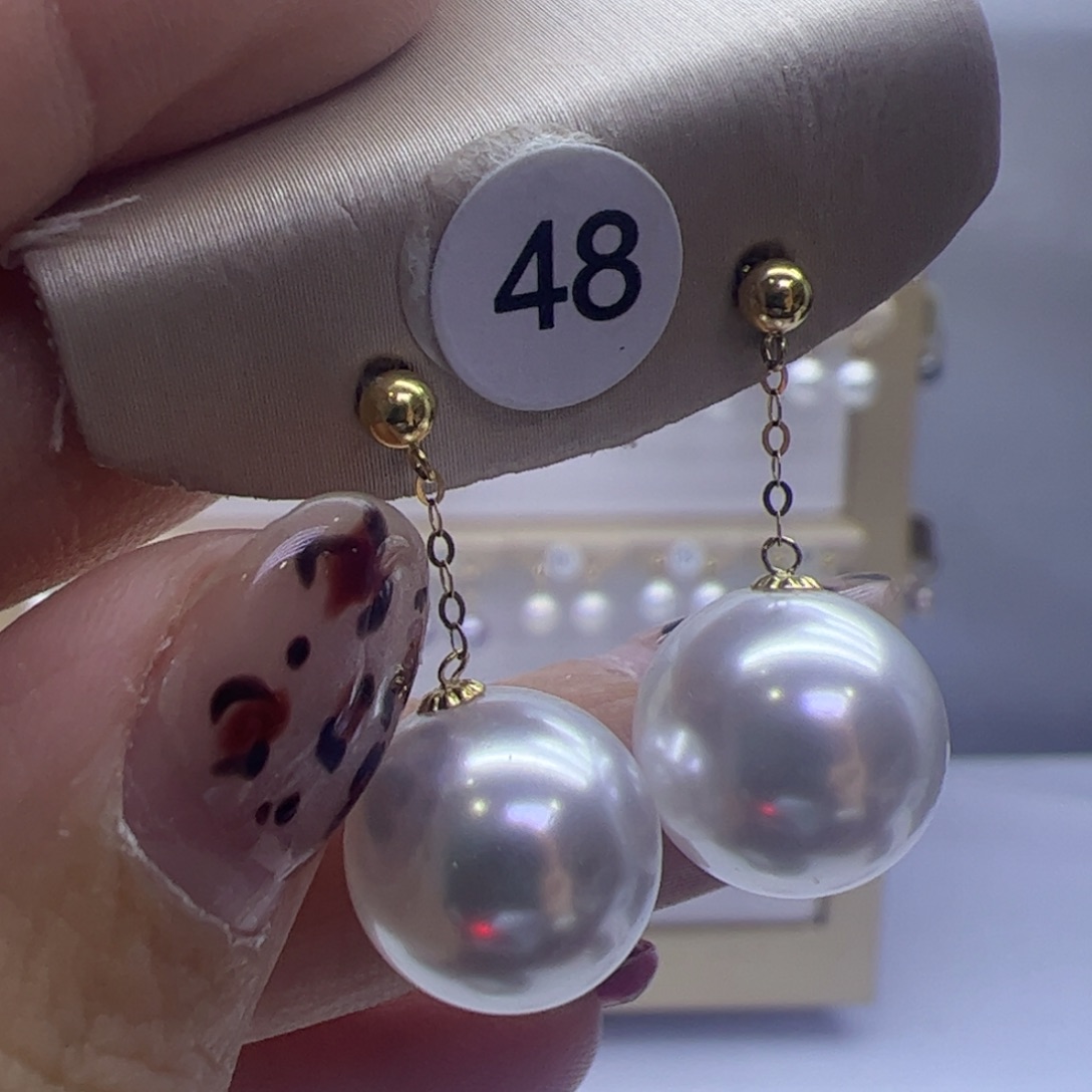 淡水珍珠耳饰18K金镶嵌