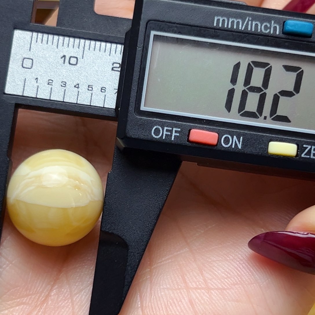 蜜蜡裸石未镶嵌洋*洋18.2mm单珠