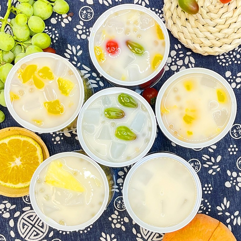 酸奶西米露水果罐头混合装杨枝甘露菠萝椰果黄桃罐头零食包邮