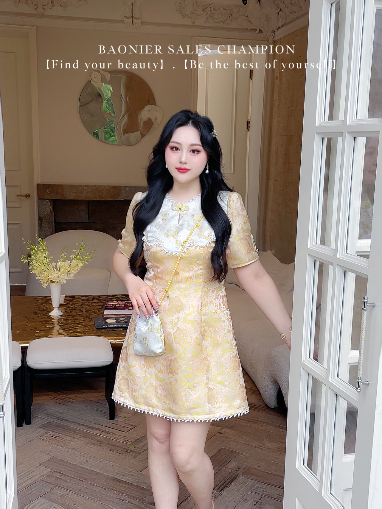 BAONI 夏季新款胖mm微胖显瘦大码连衣裙#U25X1266