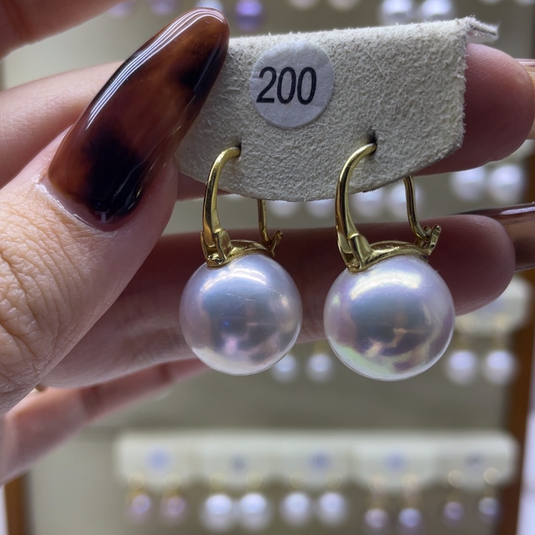 淡水珍珠耳饰银S925镶嵌