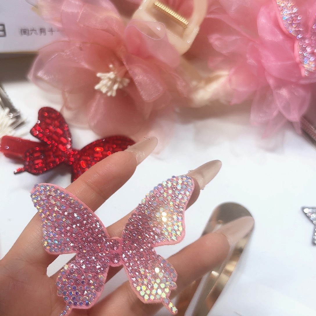 沫小狸狸粉色满钻蝴蝶5个