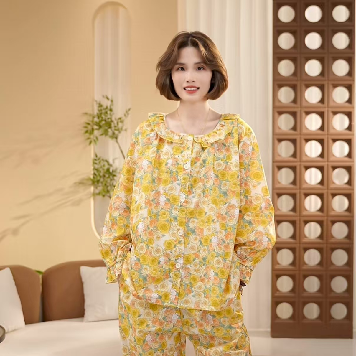 芙蓉世家【玫瑰物语】秋季新品纯棉100舒适家居服可外穿