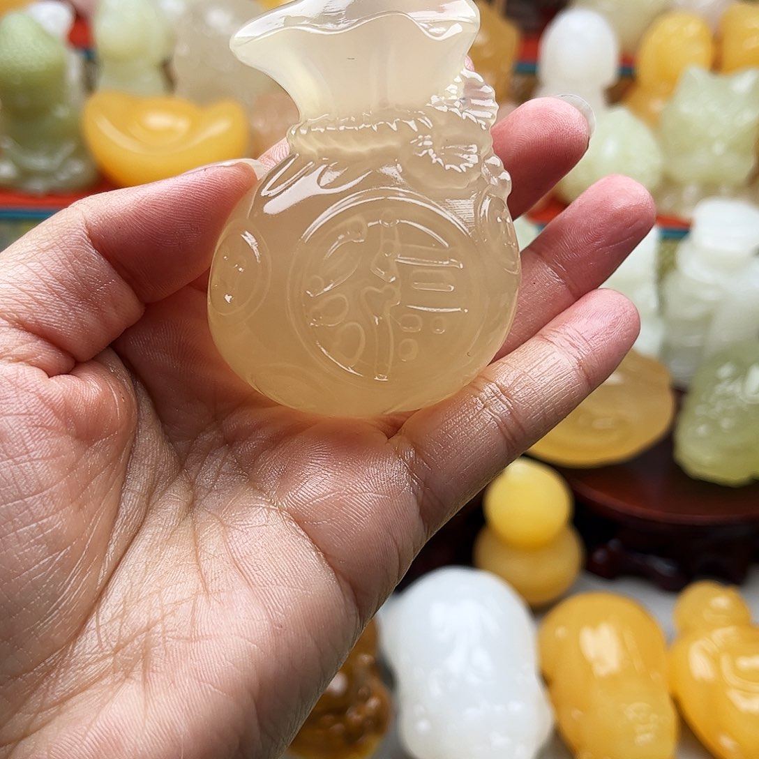 青***水石材钱袋子手把材料